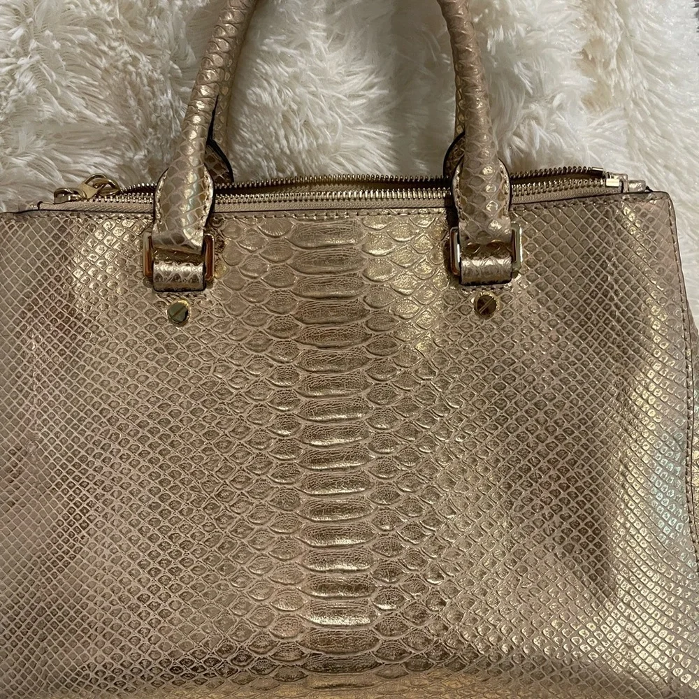 Michael Kors Gold Satchel with Signature Charm
